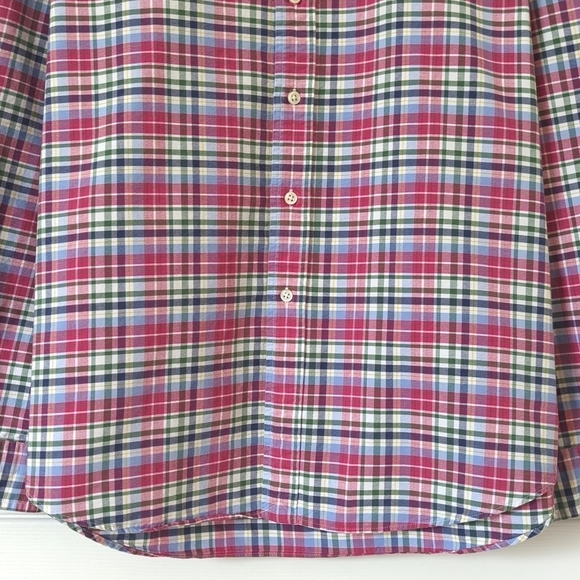 Ralph Lauren Classic Preppy Plaid Long Sleeve Button Down Shirt Hot Pink XL - Picture 8 of 12
